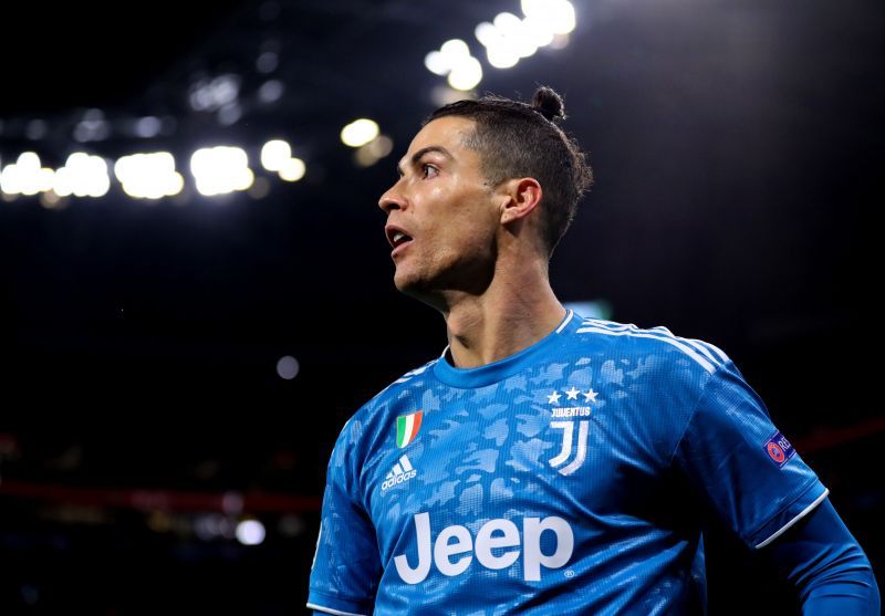 Cristiano Ronaldo during a Champions League game against Olympique Lyon