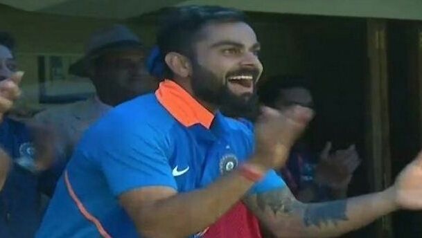 Virat Kohli's reaction to Jasprit Bumrah's first-ball six