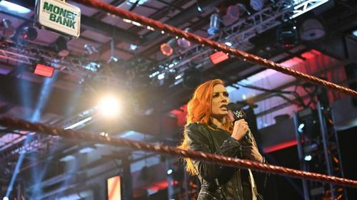 RAW Women's Champion Becky Lynch addressing the WWE Universe in the first hour of RAW