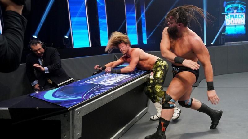 Ziggler and Tucker's battle spewed outside the ring