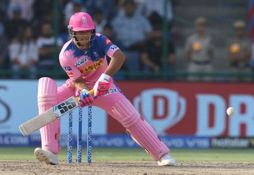 Riyan Parag in action for the Rajasthan Royals