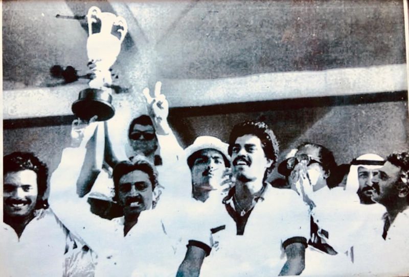 Indian team with the Asia Cup trophy. Pic Courtesy - Surinder Khanna's collections.