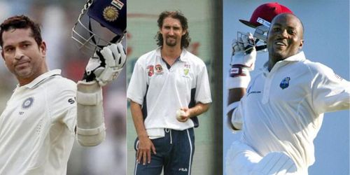 Sachin Tendulkar (left), Jason Gillespie (centre), Brian Lara (right)