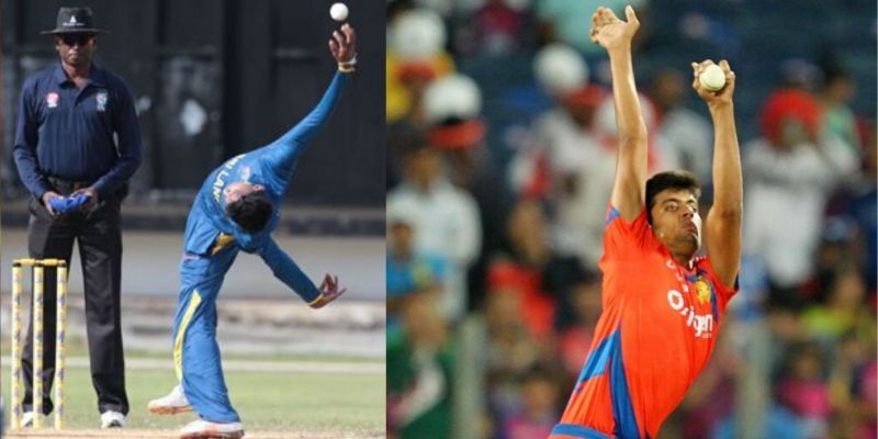 Sri Lanka&#039;s mystery spinner Kevin Koththigoda (left) and India&#039;s Shivil Kaushik (right)