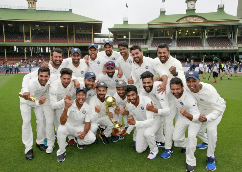 The Indian cricket team after their Test series victory over Australia on their last tour Down Under