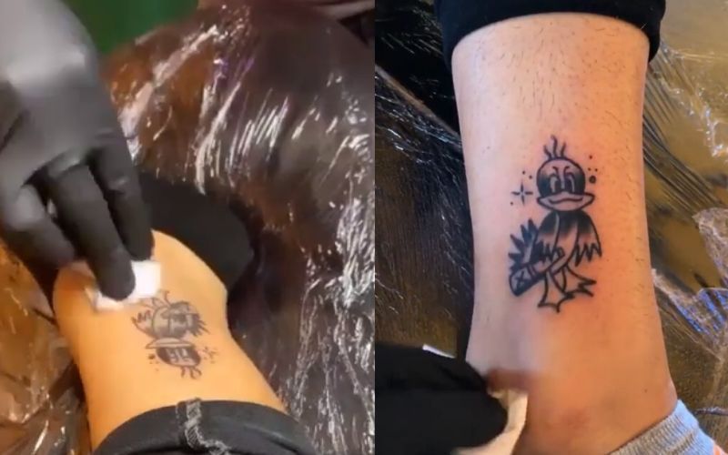 Toni's (left) and Deonna's (right) tattoos