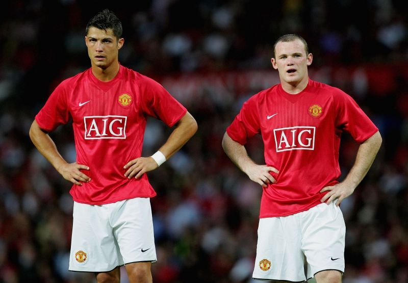 Cristiano Ronaldo and Wayne Rooney with Manchester United