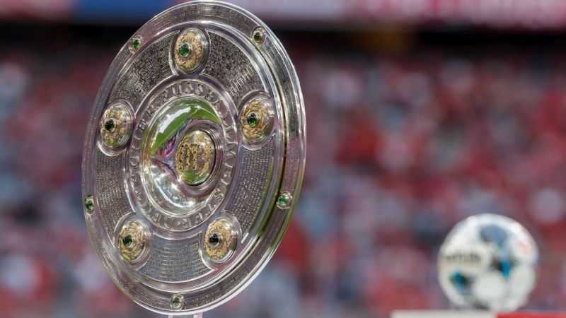 The Bundesliga trophy on display