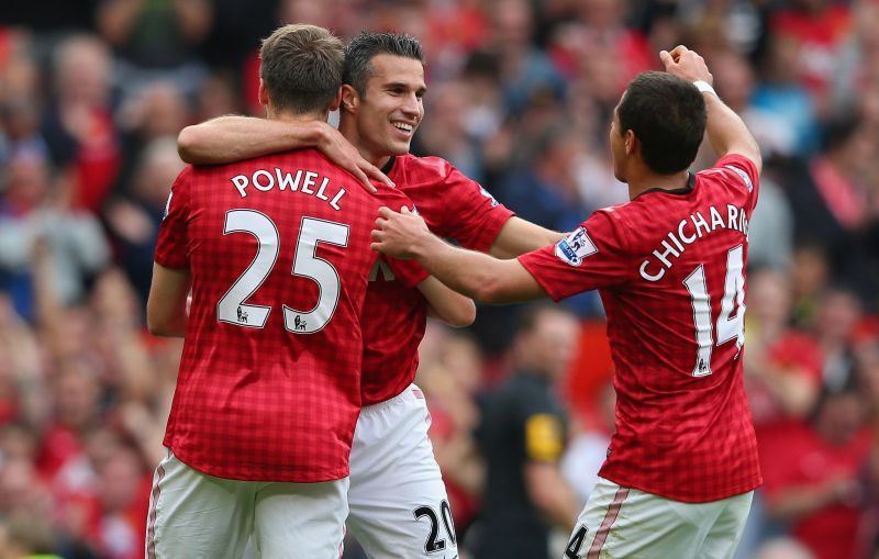 Chicharito shared the stage with Robin van Persie, Rooney and other United greats