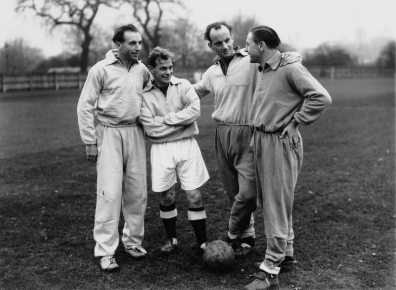 Matthews in training with his England team-mates