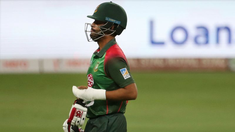 Tamim Iqbal after getting his left wrist plastered