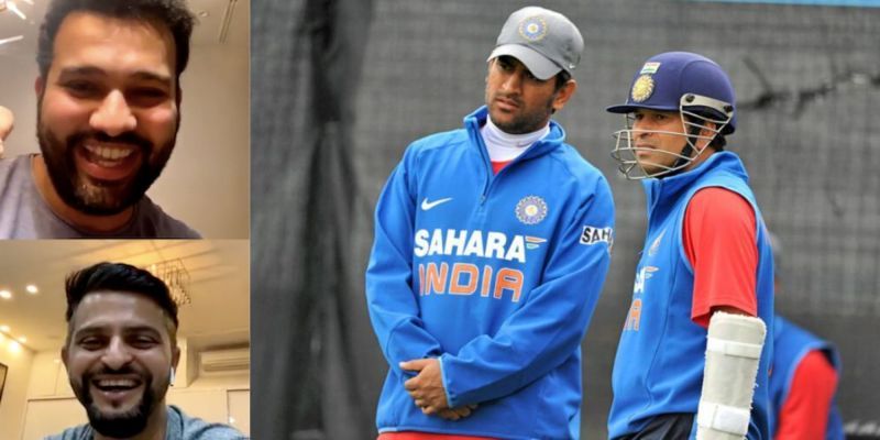 MS Dhoni (left) along with Sachin Tendulkar