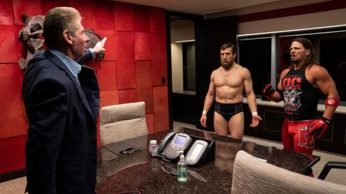 The fight between Aj Styles and Daniel Bryan went inside Vince McMahon's office in WWE HQ