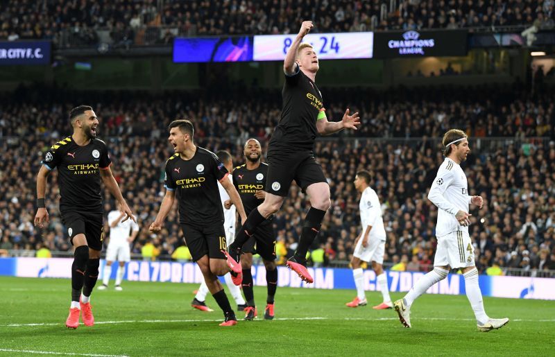 Kevin De Bruyne during a UEFA Champions League game against Real Madrid