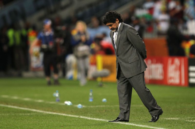 Diego Maradona struggled during his time as manager of Argentina
