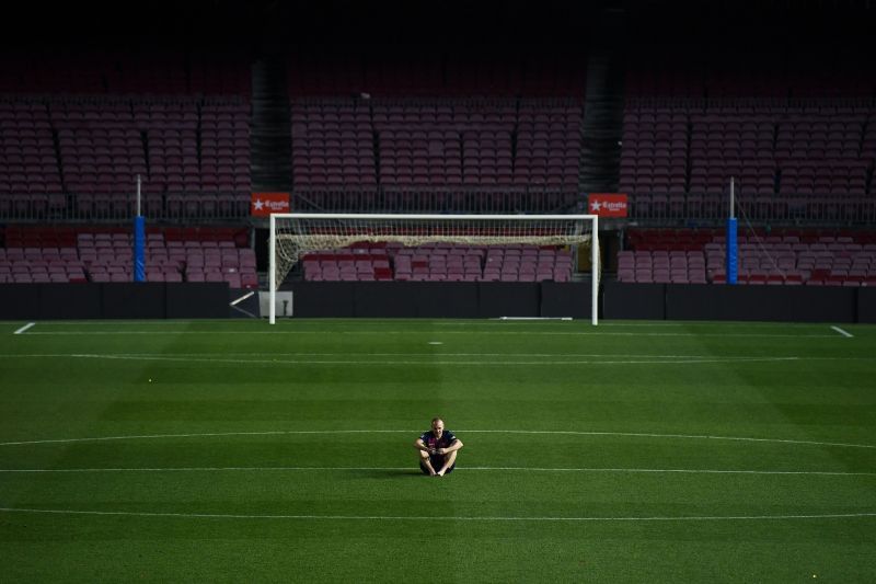 Andres Iniesta was visibly conflicted during his last game for Barcelona