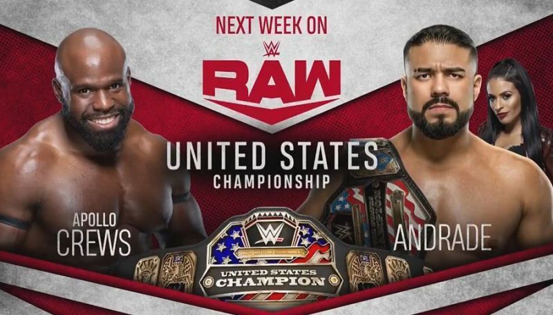 Who will win the United States Championship match between Andrade and Apollo Crews tonight on RAW?