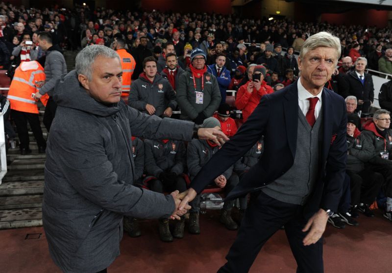 Wenger and Mourinho at the Emirates Stadium