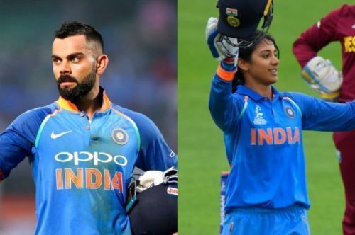 Virat Kohli (left) and Smriti Mandhana