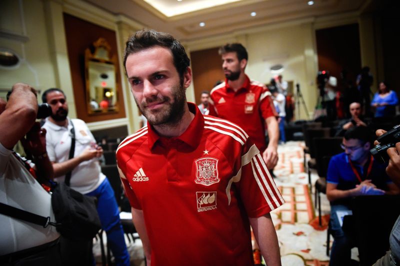 Juan Mata with the Spanish national team