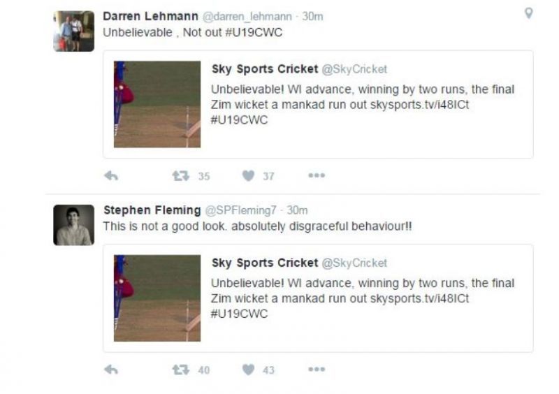 Darren Lehmann and Stephen Fleming reacted quickly on Twitter