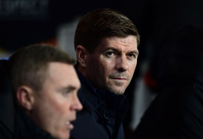 Gerrard while managing Rangers in the Europa League