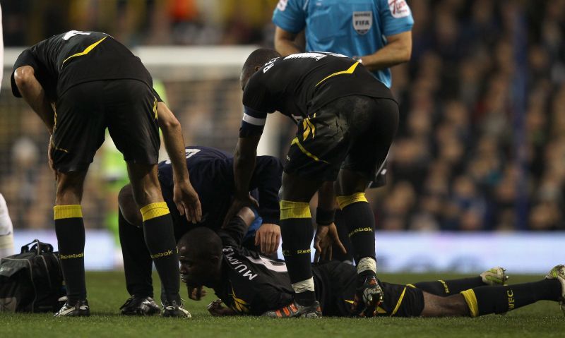 Muamba collapsed on the pitch and was rushed to the hospital.