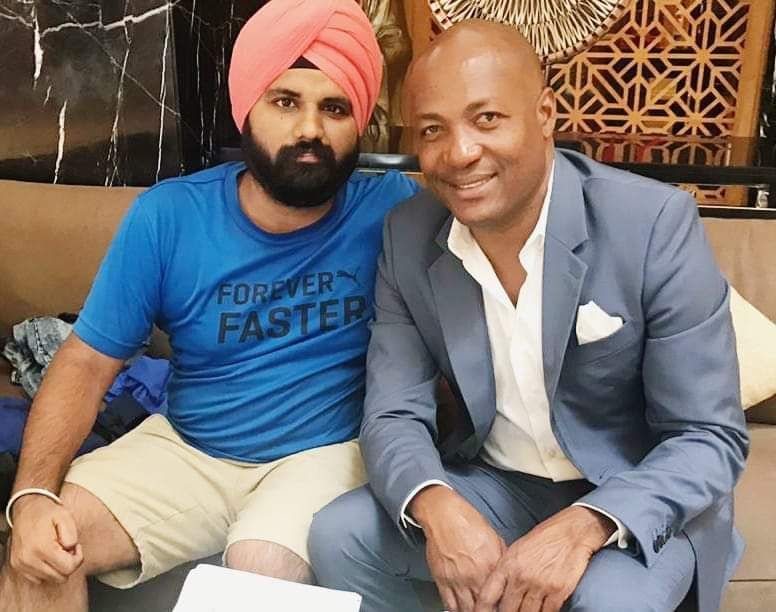 Amar Jeet Singh with Brian Lara