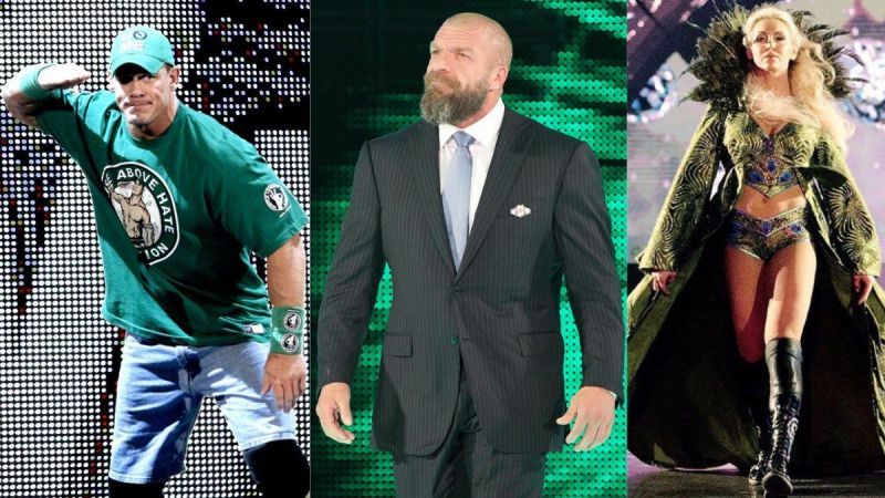 John Cena, Triple H, and Charlotte Flair