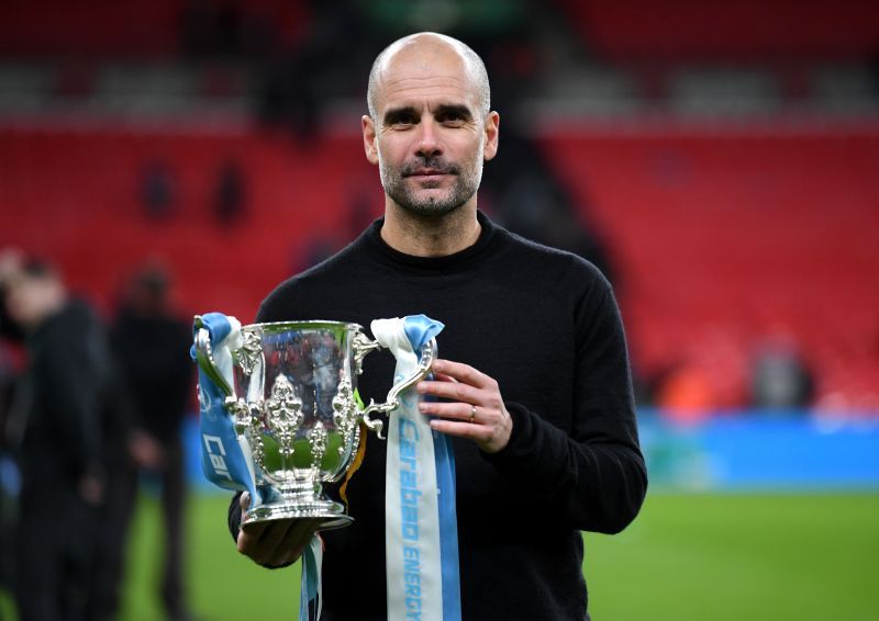 Pep Guardiola completed an unprecedented domestic treble with Manchester City