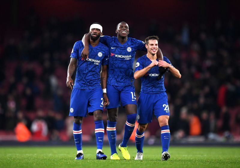 Rudiger celebrating a last-gasp victory over Arsenal