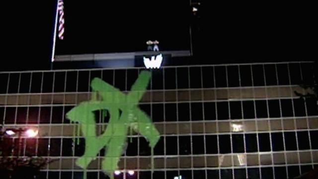 The DX logo slapped on the WWE Headquarters