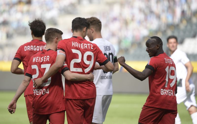 Havertz after scoring the decisive penalty against Monchengladbach on Saturday