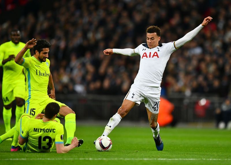 Dele Alli's tackle against Gent got him sent off for the first time in his career