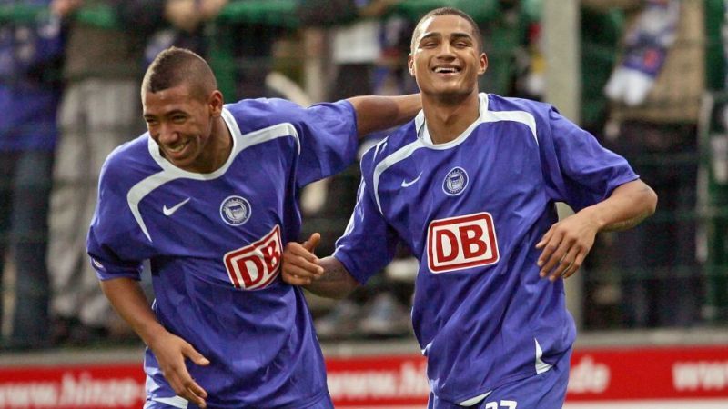 Jerome and Kevin-Prince Boateng playing for Hertha BSC