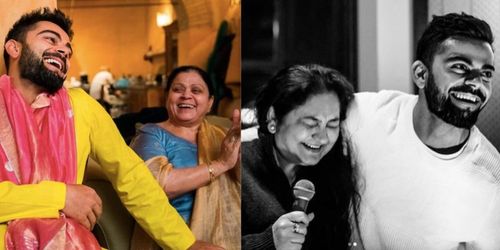 Indian cricket team captain Virat Kohli with her mother