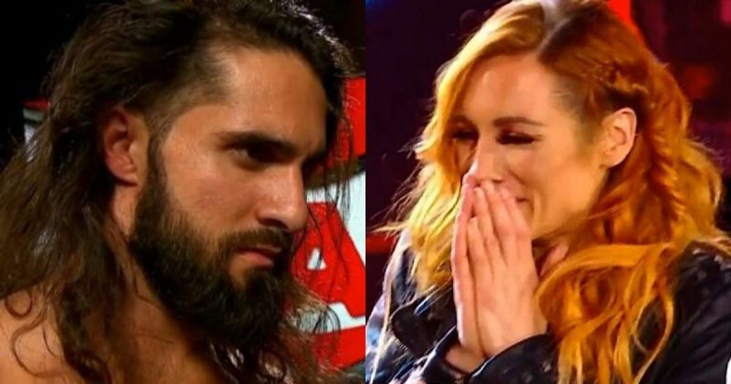 Seth Rollins and Becky Lynch.