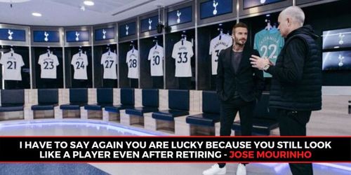 Mourinho and Beckham during the tour