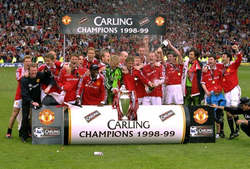 The Premier League was the first title in an extraordinary treble winning season for Manchester United