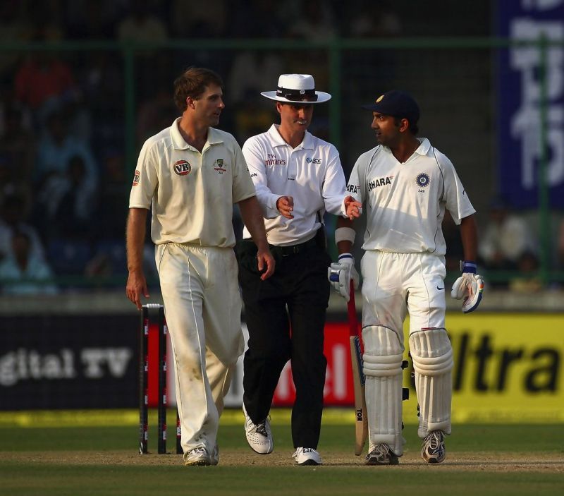 Gautam Gambhir and Simon Katich had a heated exchange after the latter obstructed his run