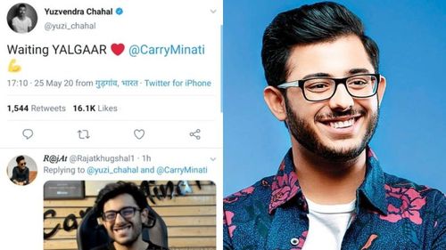 Yuzvendra Chahal tweeted in support of YouTuber CarryMinati on Monday.