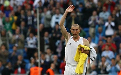 Zinedine Zidane during his last match at the Santiago Bernabéu