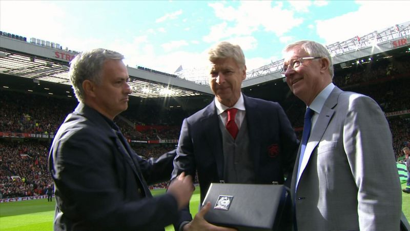 Sir Alex Ferguson celebrating his former rival turned friend at Old Trafford in 2018