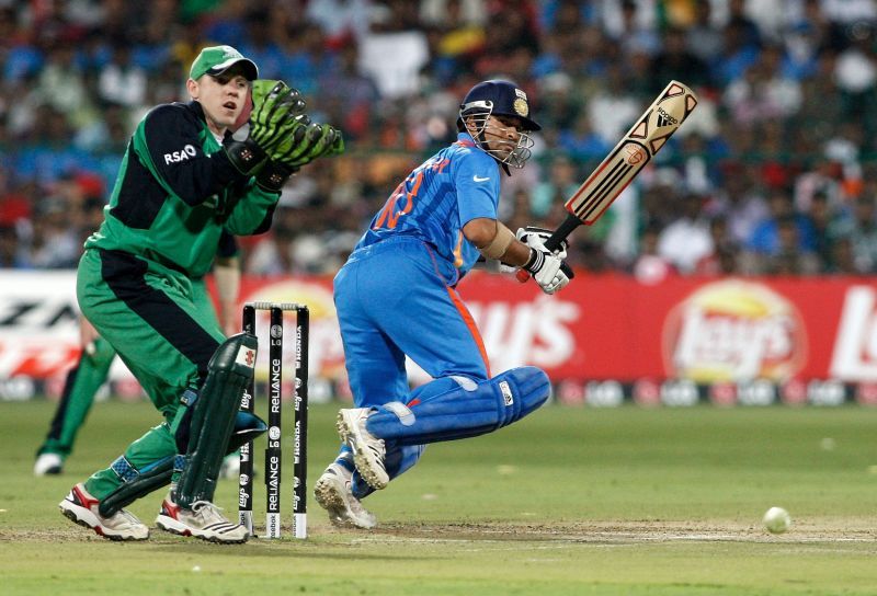 Sachin Tendulkar in action for India at the 2011 World Cup