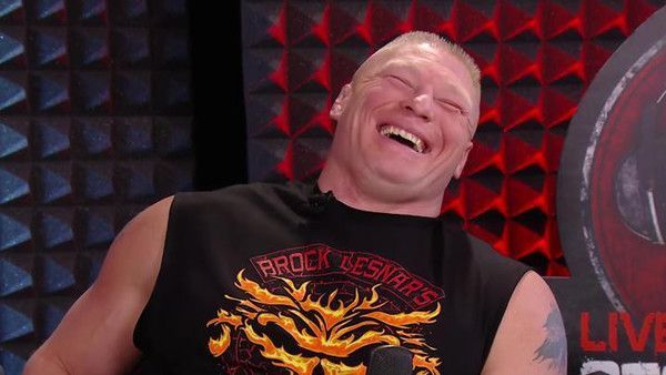 Brock Lesnar laughing with &#039;Stone Cold&#039; Steve Austin