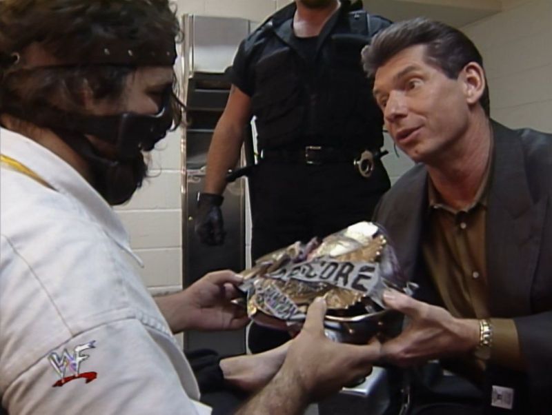 Mick Foley, as Mankind, was one of the first Hardcore Champions