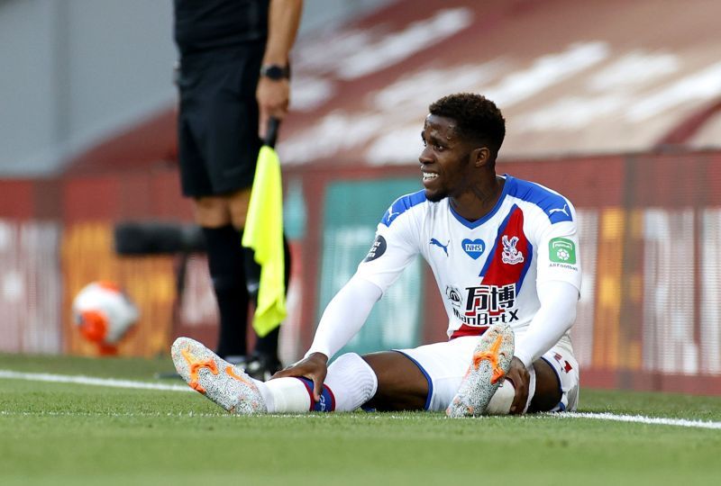 Wilfried Zaha was unable to complete the match