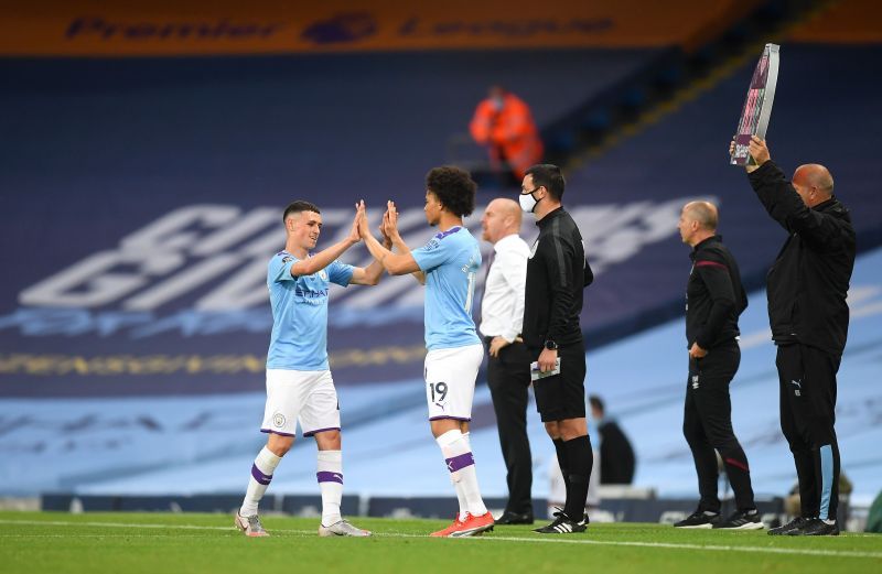 Leroy Sane made his first appearance for Manchester City this season.