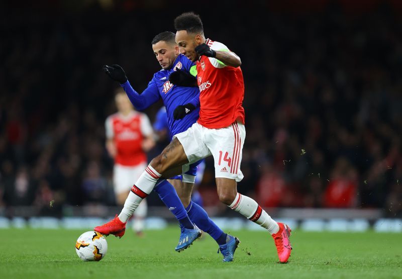 Pierre-Emerick Aubameyang in action for Arsenal