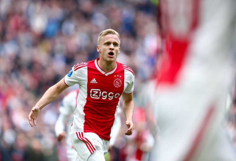Ajax star Van de Beek in action